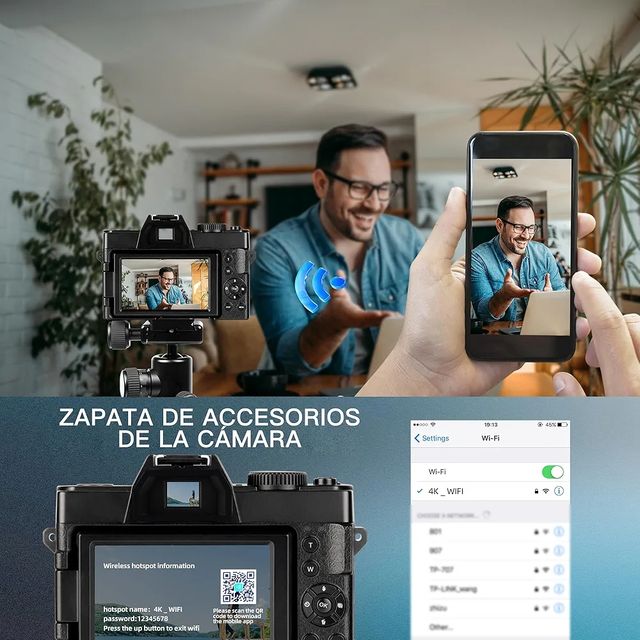 Cámara Digital 4K 48MP Negra