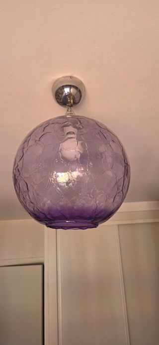 Lámpara de techo de cristal morado