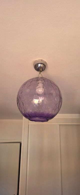Lámpara de techo de cristal morado