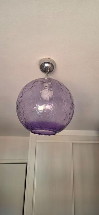 Lámpara de techo de cristal morado