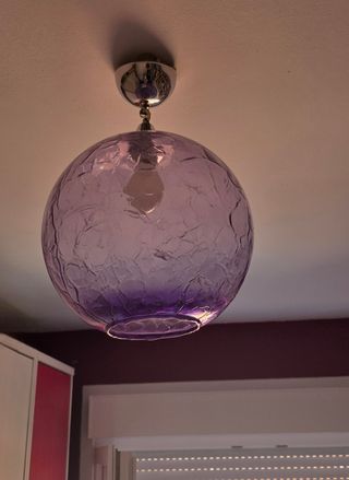Lámpara de techo de cristal morado