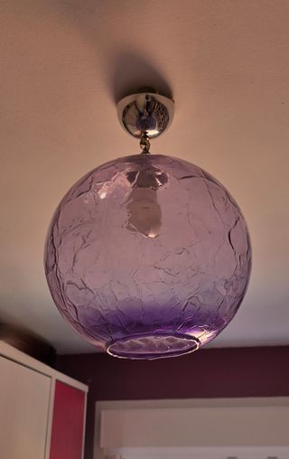 Lámpara de techo de cristal morado