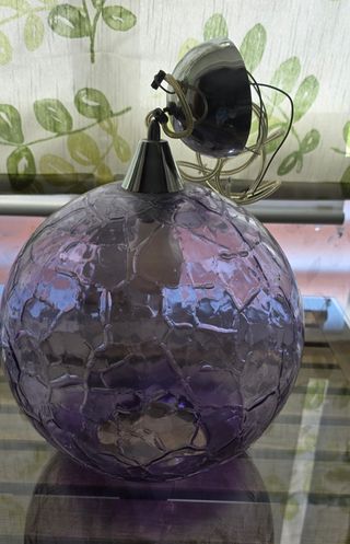 Lámpara de techo de cristal morado