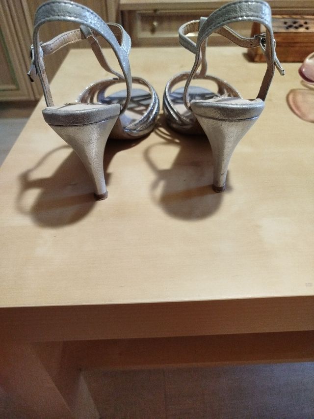 Sandalias de vestir plateadas