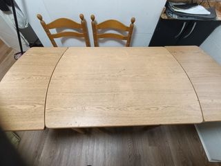 Mesa de cocina extensible de madera 90x60. 150x60