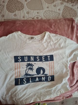 Camiseta Pull&Bear Sunset Island Talla S