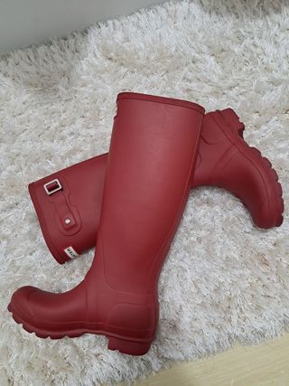 Botas de agua Hunter rojas burdeos 