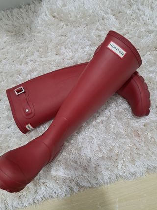 Botas de agua Hunter rojas burdeos 