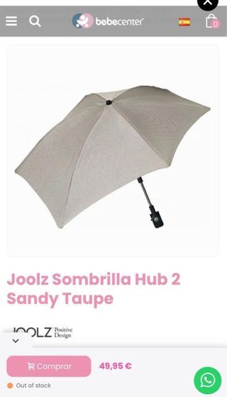 Sombrilla Joolz Hub 2 Sandy Taupe. nueva
caja ori