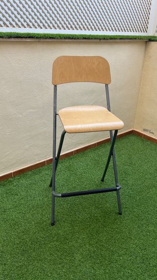 Taburete alto plegable madera y metal