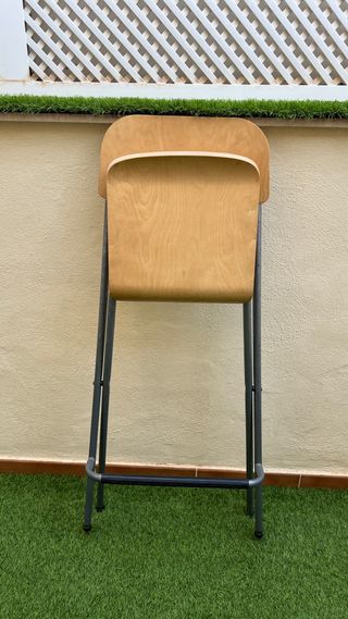 Taburete alto plegable madera y metal