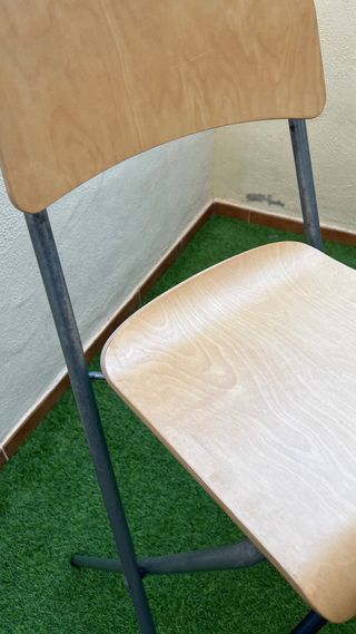 Taburete alto plegable madera y metal