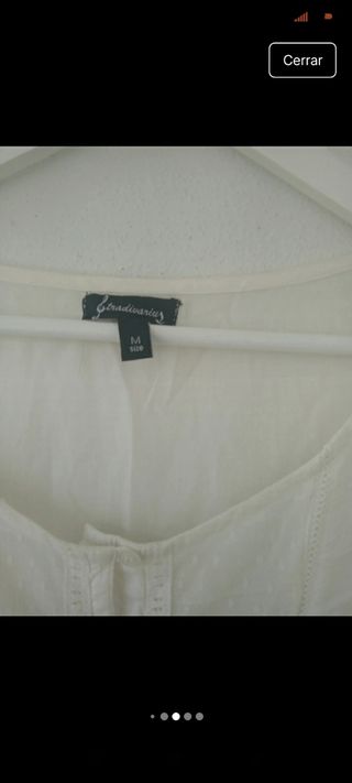 Blusa Stradivarius Algodón Blanca Talla M