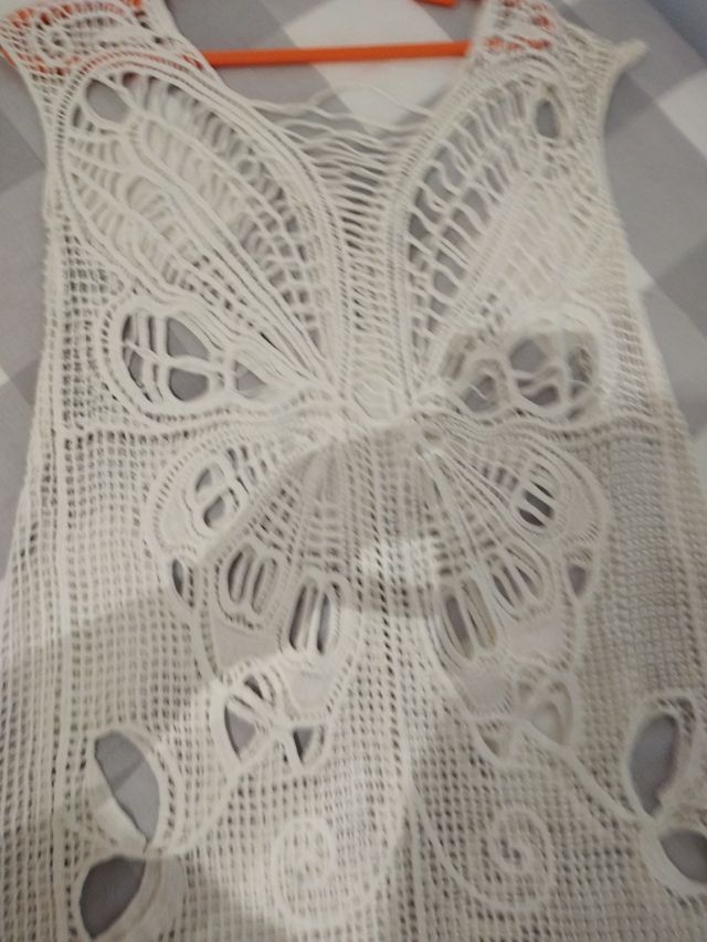 Vestido Crochet Mariposa Blanco