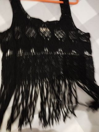 Top de ganchillo negro