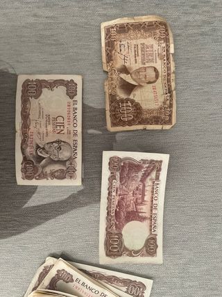 Billetes 100 pesetas del año 1953 y 1970