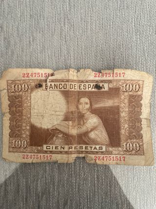 Billetes 100 pesetas del año 1953 y 1970
