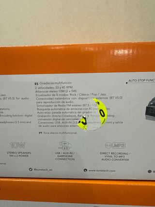 Sunstech PXR23 Tocadiscos Multifunción