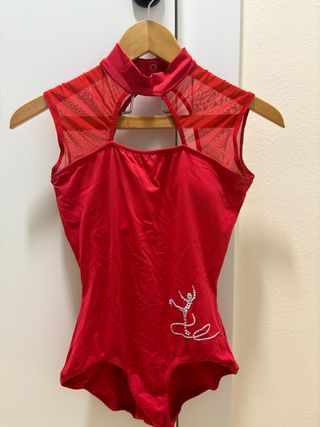 Mallot de patinaje artístico rojo talla S