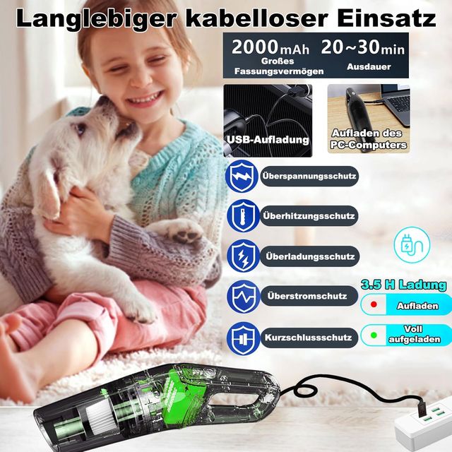 Aspirador de mano recargable 120W