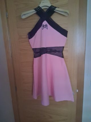 Vestido Camaleonica rosa y negro
