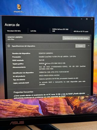 setup PC Omen HP Negro+monitores Asus/HP+Altavoces