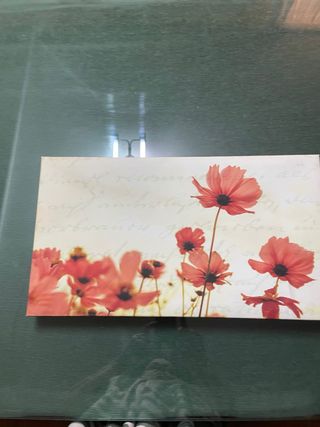 Cuadro de flores rojas y beige