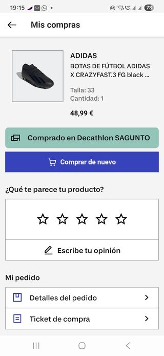 Botas de fútbol negras niño. Talla 33