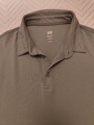 Polo H&M Slim Fit Verde Talla M