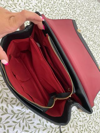 Bolso Negro PARFOIS con Asa Peluda