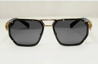 Gafas Versace Negras con cuadro dorado