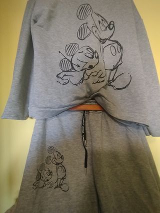 Chándal Mickey y Minnie Gris
