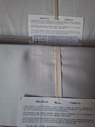 2 Fundas Nórdicas Cama 90cm Gris Algodón