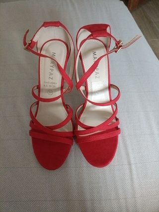 Sandalias Marypaz Tacon Fino Rojas Talla 39