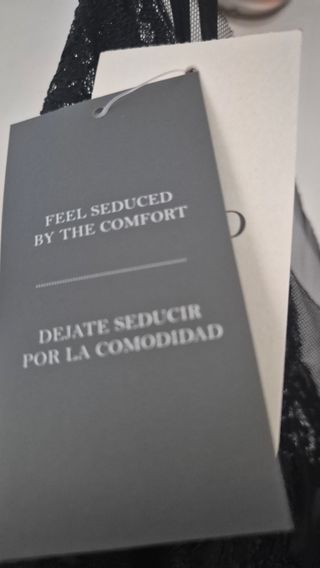 Camisón lencero Oysho negro encaje