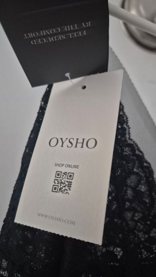 Camisón lencero Oysho negro encaje