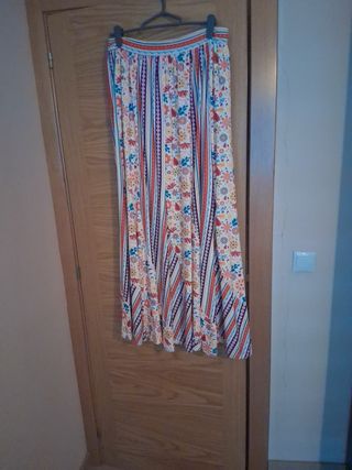 Falda larga estampada
