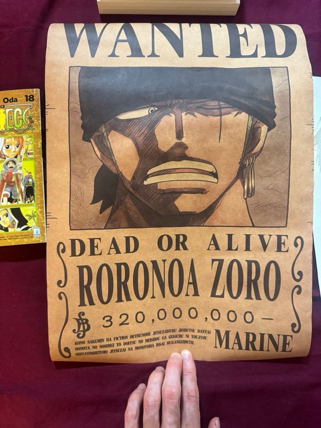 One piece manga
taglia di zoro /tatuaggio luffy