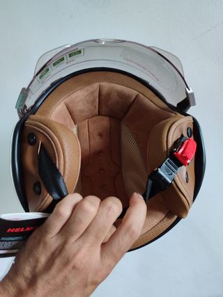 Casco Moto Retro Jet Talla M Rojo Unisex