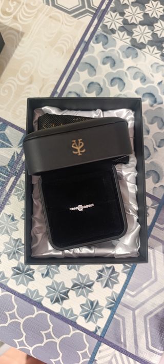 Anillo de pedida oro blanco 10k She Said Yes
