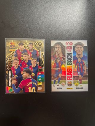 2 Cartas FC Barcelona: Momentum Oro y Flash Back