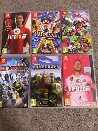 Nintendo Switch Juegos FIFA, Splatoon, Minecraft