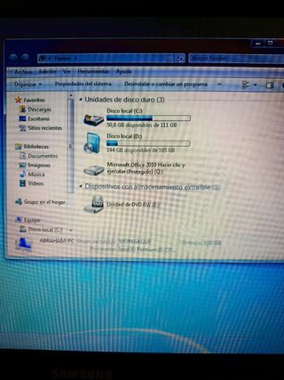 Ordenador Samsung Windows 7