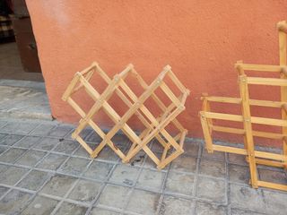 Botelleros plegables de madera