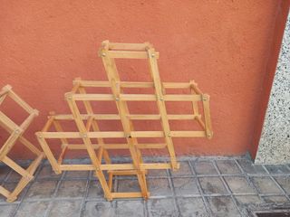 Botelleros plegables de madera