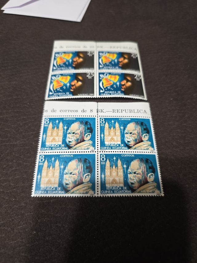 8 Sellos República Guinea Ecuatorial Navidad 1980