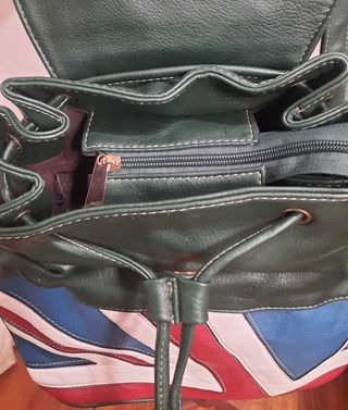 Mochila Verde con Diseño Union Jack