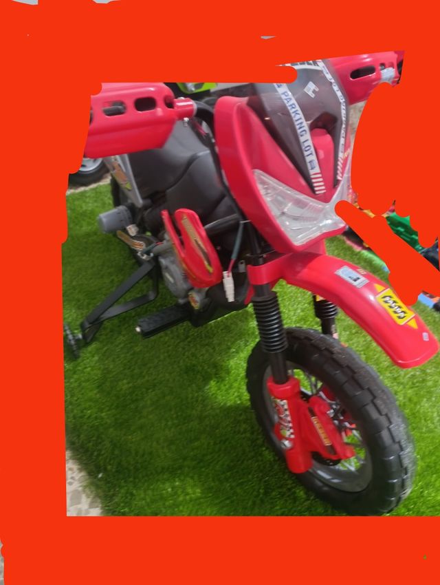 Moto eléctrica infantil con ruedines