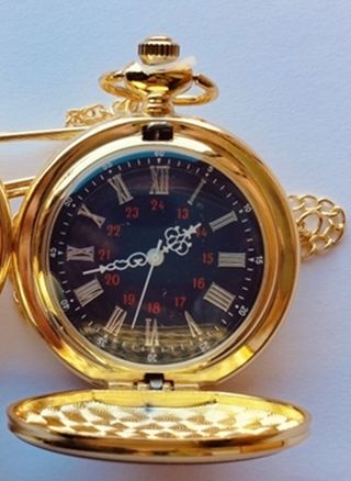 Orologio da tasca quarzo dorato con quadrante nero
