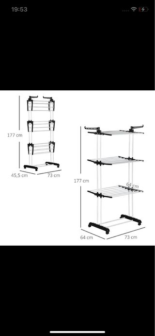 Tendedero Plegable Metálico y Plástico